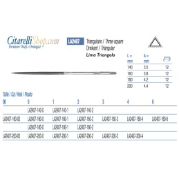 LIMA TRIANGOLO 200mm n°00...